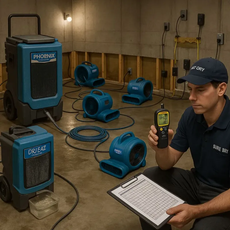 Structural Drying and Dehumidification process in Waveland, MS